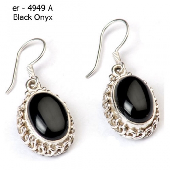 925 sterling silver casual wear black onyx drop earrings 